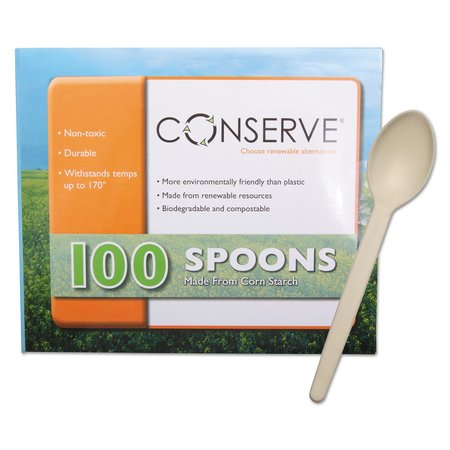 BAUMGARTENS Disposable White Spoon, Starch, Pk100 10232